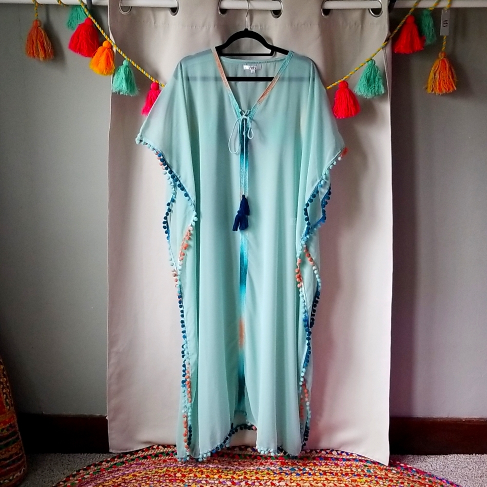 Brand New Sheer Robin Egg Blue Bathing Suit Cover